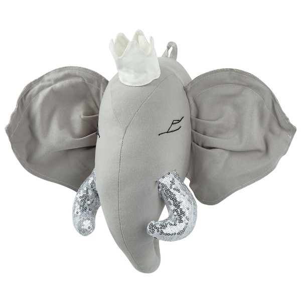 Wanddekoration für Kinder Elefant TANTOR Baumwolle 33 cm Grau