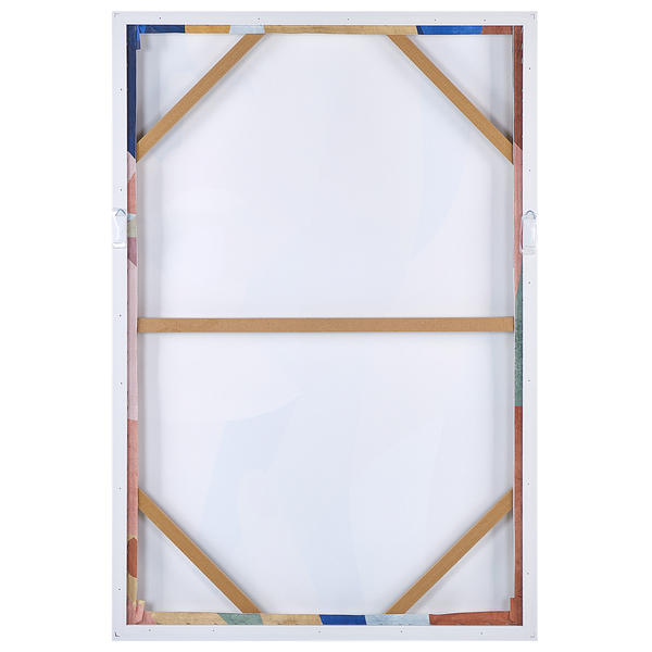 Rückseite eines gerahmten Kunstwerks mit Holzrahmen und Aufhängung