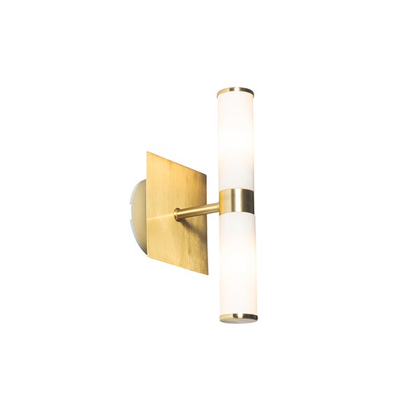 Moderne Wandleuchte gold IP44 2-flammig - Bad