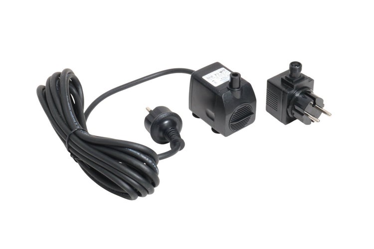 Schwarze Teichpumpe mit Kabel und Stecker
