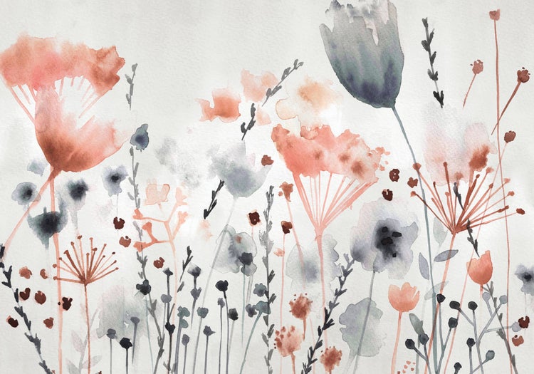 Aquarellierte Wiese - Fototapete - 280x372 cm