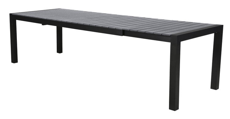 Ferl Gartentisch, inkl. 1 Zusatzplatte 205/275 cm schwarz/ grau. 275 X 100 X 76 cm