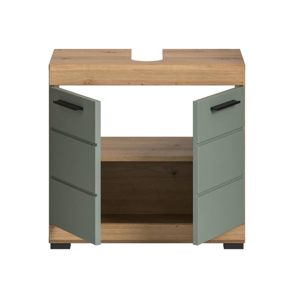 Waschtischunterschrank mit zwei Türen und offenem Fach