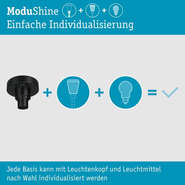 ModuShine Deckenhalter Einfacher Lichtaustritt IP44 Anthrazit