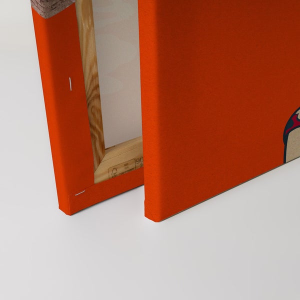 Nahaufnahme einer Leinwand mit Holzrahmen