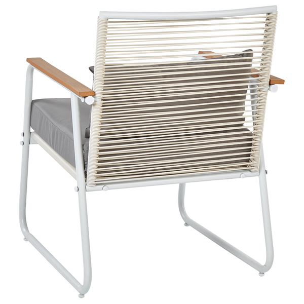 Lounge Set mit Tisch 4-Sitzer POMONTE Metall Weiß
