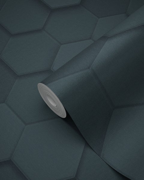 Origin Wallcoverings Tapete 3D Wabenmuster Dunkelblau - 53 cm x 10.05 m - 347853