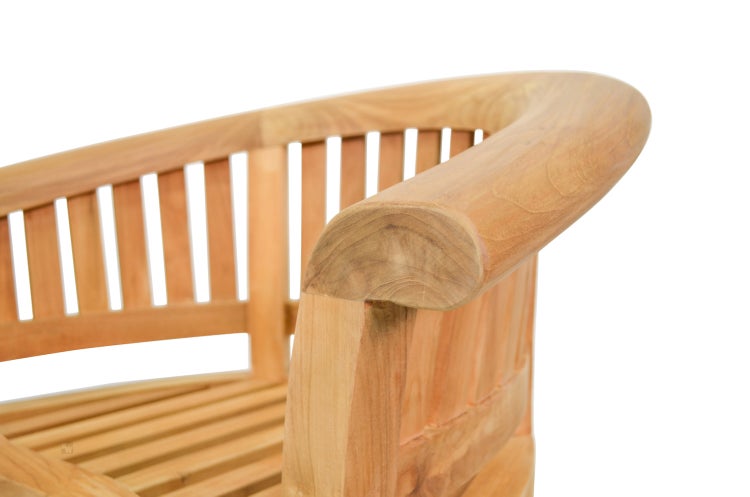 Gartensessel Bananensessel Teak Stuhl Holz Balkon Terrasse Wintergarten und Garten geschwungen wetterfest premium