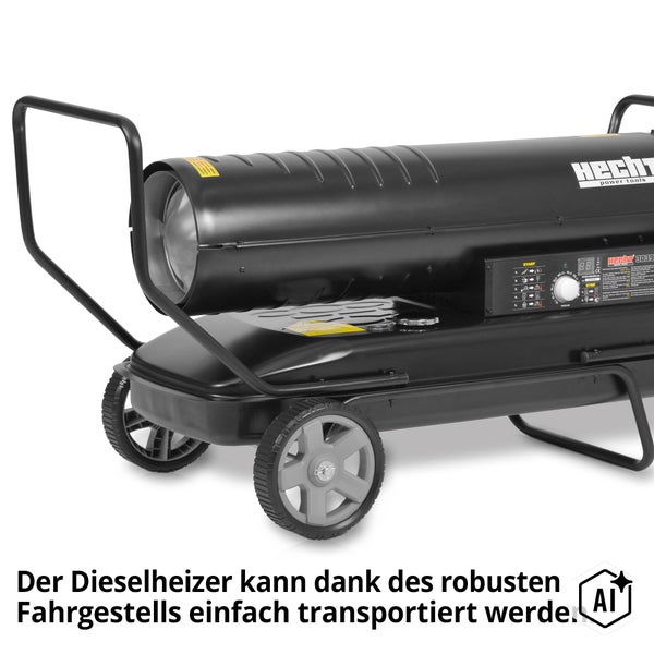 Hecht Dieselheizer 3039 mit fahrbarem Untergestell für mobile Heizlösungen in Werkstatt oder Lager