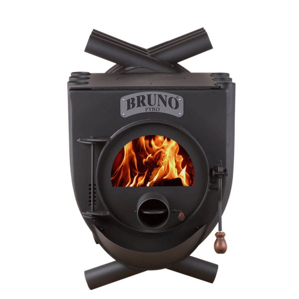 Bruno Pyrotechnik Holzofen mit Feuer