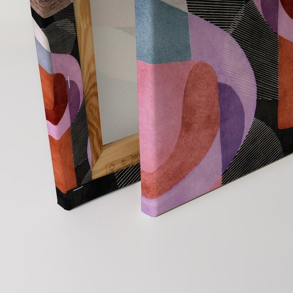 Nahaufnahme einer Leinwand mit abstraktem geometrischen Design