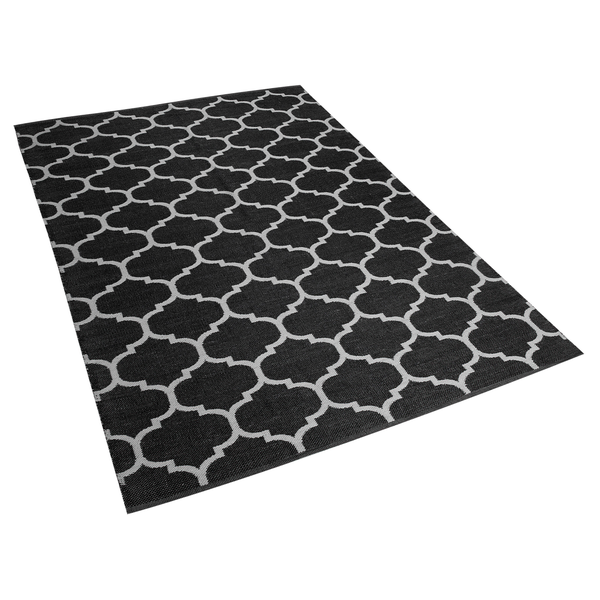Outdoorteppich ALADANA Schwarz / Weiß 140 x 200 cm Zweiseitig