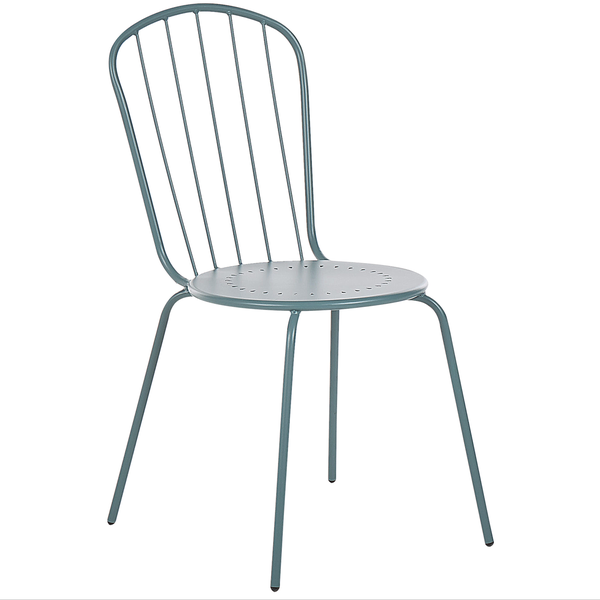 Gartenstuhl 4er Set CALVI Metall Hellblau