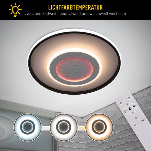 Deckenleuchte mit Mond Design und Fernbedienung zur Einstellung der Farbtemperatur