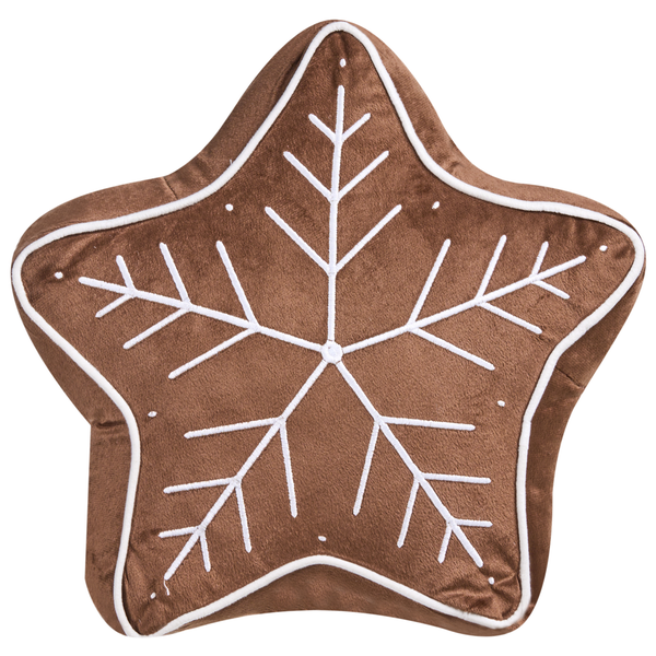 Sternförmiges Kissen im Lebkuchen-Design