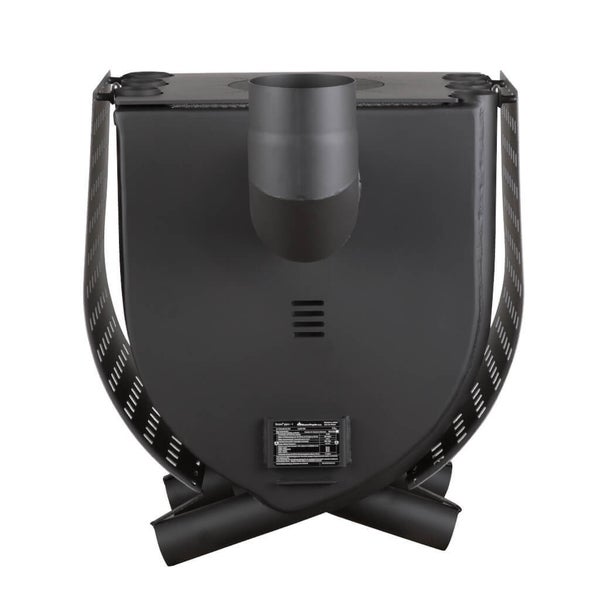 Rückansicht eines Kaminofens mit Rauchrohranschluss