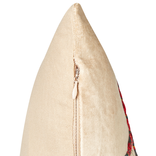 Dekokissen 2er Set ROTALA Baumwolle 45 x 45 cm Beige Mit Aufschrift