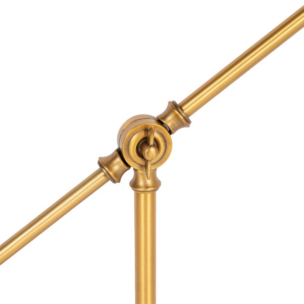 Art Deco Tischlampe Bronze mit Marmor und Bernsteinglas - Nina