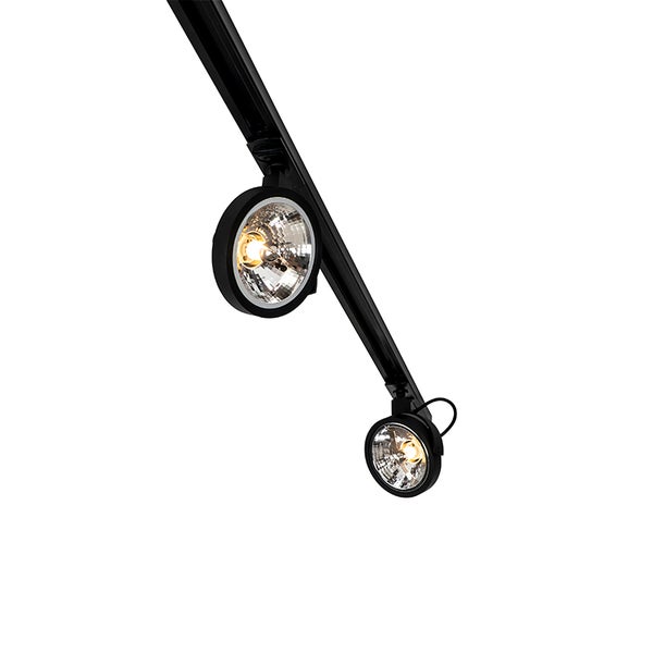 Schienensystem mit 5 Spots schwarz 1-phasig - Go