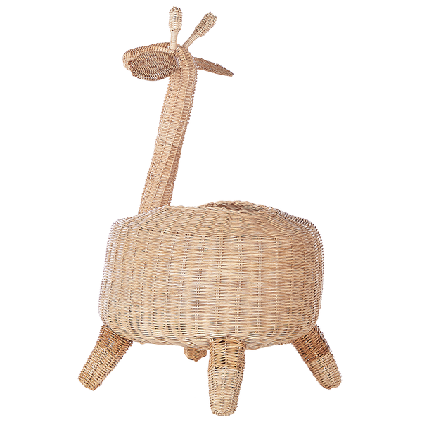 Kinder Aufbewahrungskorb Giraffe HAINAN Rattan Naturfarben