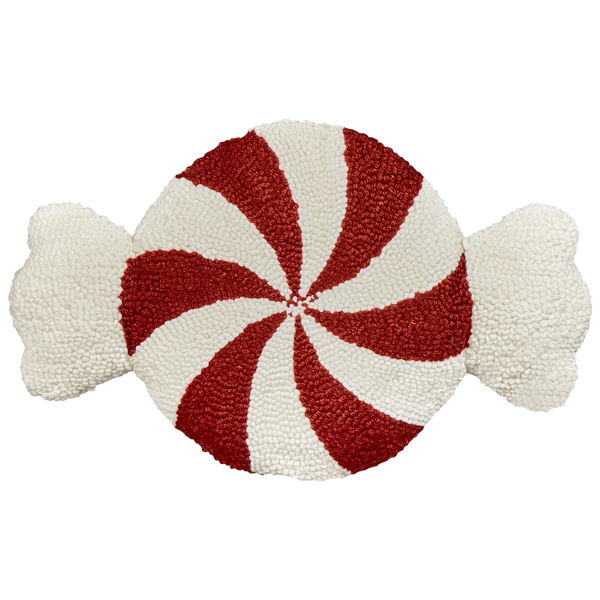 Dekokissen 2er Set SPIRAL CANDY Bouclé 35 x 58 cm Weiß Weihnachtsmotiv
