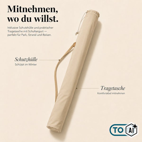 TOM Tragetasche mit Schultergurt und Schutzhülle für den einfachen Transport.