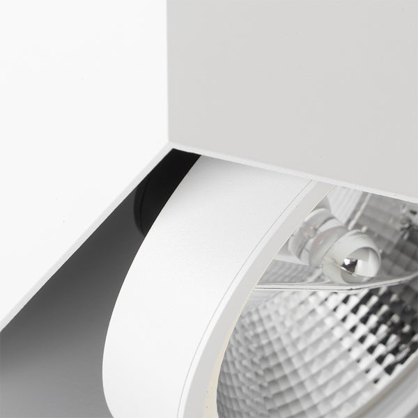 Design Aufbaustrahler Weiß Quadratisch GU10 111mm - Box