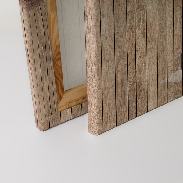 Nahaufnahme einer Leinwand mit Holzoptik