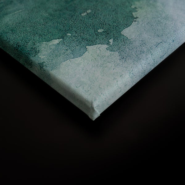 Detailaufnahme einer Leinwand mit texturierter Oberfläche und abstraktem Design