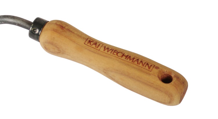 Teak Pflanzgabel Blumengabel Gartengabel handgeschmiedet Teakholzgriff premium