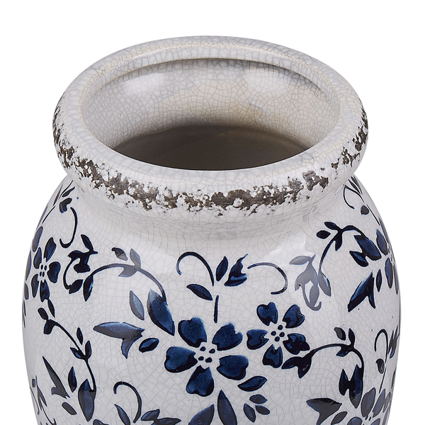 Blumenvase AMIDA Steinzeug 18 cm Weiß