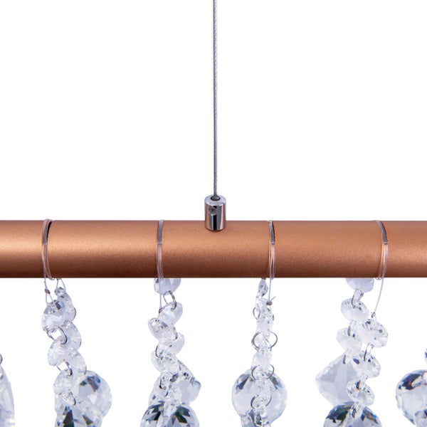 LED Pendelleuchte NOBILIS Länge ca. 100 cm, aus Metall und Kunststoff in Gold, mit fest verbauten LEDs, Beleuchtung für Wohnzimmer, Esszimmer oder Büro