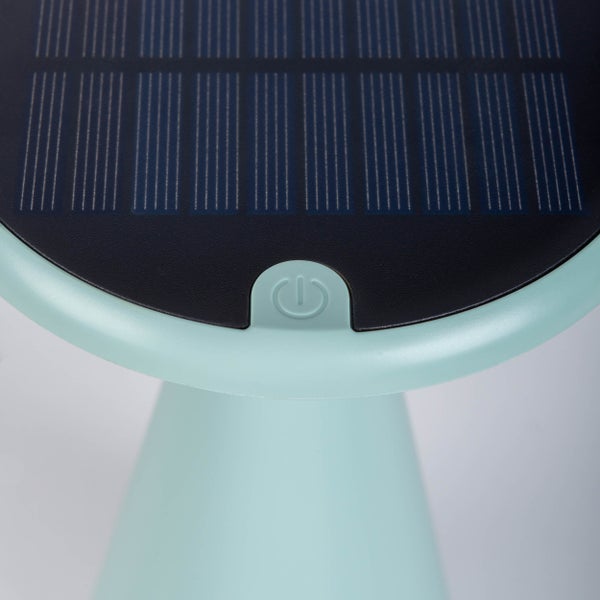 Solar-Akku-Tischleuchte Palu für Außen und Innen, aus Kunststoff in Grün , 20 cm hoch