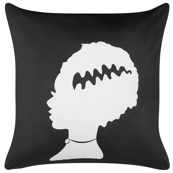 Dekokissen 2er Set MANDEVILLA Samtstoff 45 x 45 cm Schwarz Abstraktes Muster