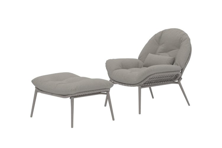 Sessel mit Fußhocker für den Außenbereich