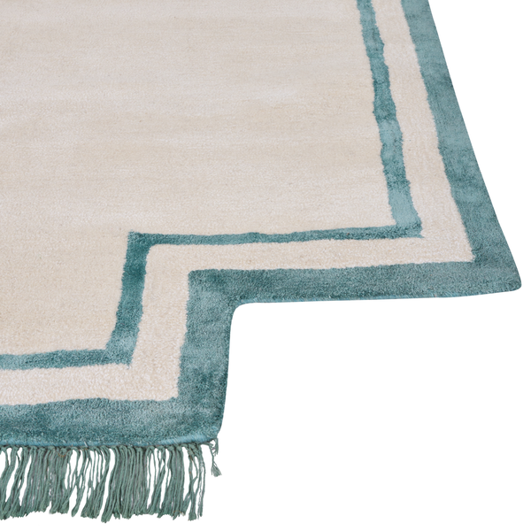 Teppich Viskose beige / blaugrün 160 x 230 cm BERWARI