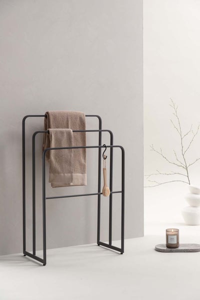 Drammen Wandgarderobe Handtuchhalter Stahl schwarz. 54 X 30 X 84 cm