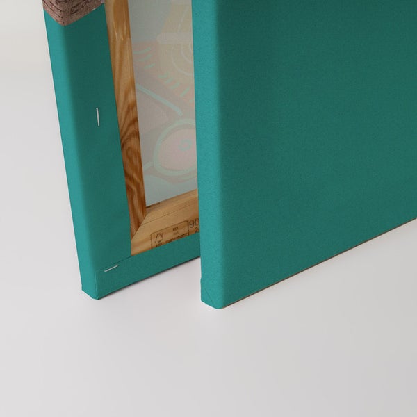 Detailansicht einer Leinwand mit Holzrahmen