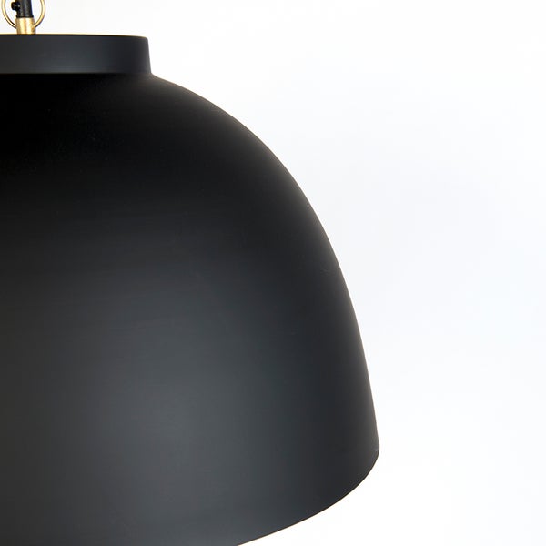 Hängelampe schwarz mit Messing innen 60 cm - Hoodi