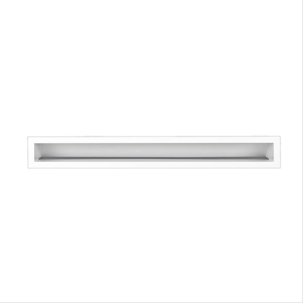 Rechteckige Wandleuchte für den Einbau in die Wand in schlichtem Design für eine indirekte Beleuchtung.