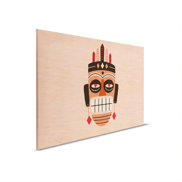 Leinwandbild mit Totemmasken Motiv
