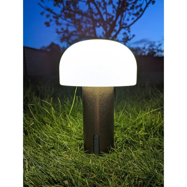 Soham Outdoor Lampe LED wiederaufladbar weiß, Kupfer Dekor. 15 X 15 X 22 cm