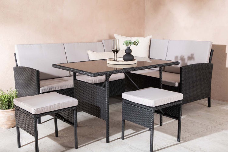 Knock Lounge-Set 4 Teile schwarz. 70 X 110 X 65 cm