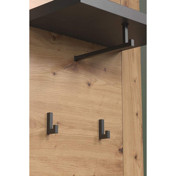 Follow Wandgarderobe grau, Eiche dekor. 62 X 26 X 199 cm
