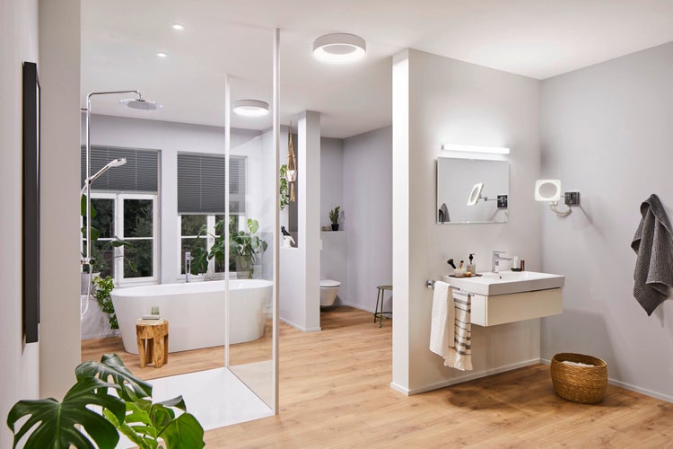 Selection Bathroom LED Spiegelleuchte Luno IP44 White Switch 770lm 230V 8W Alu