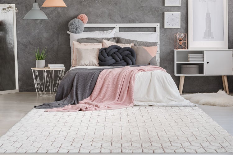 Kurzflor Teppich Splendora Weiß / Rosé Modern, Klassisch 80 x 150 cm