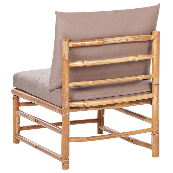 Bambussessel mit Sitzkissen und Rückenlehne