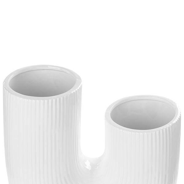 Blumenvase MITILINI Steinzeug 23 cm Weiß