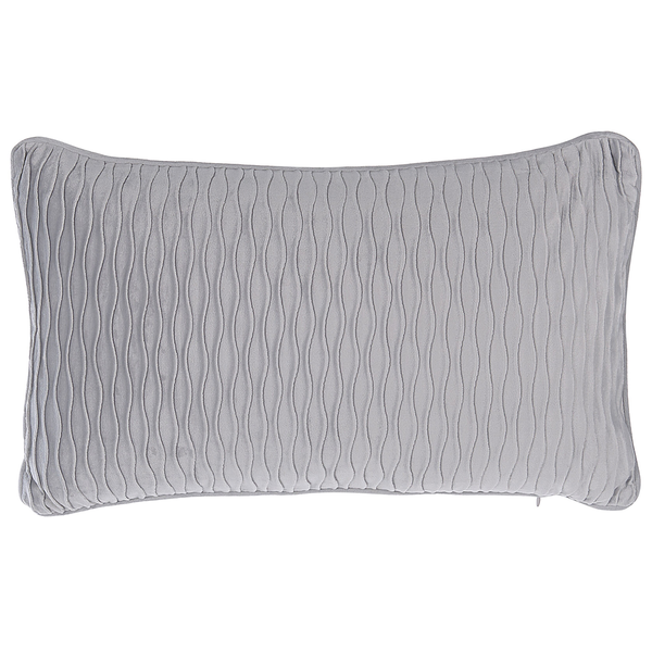 Dekokissen 2er Set MOTARI Samtstoff 30 x 50 cm Grau Geometrisches Muster