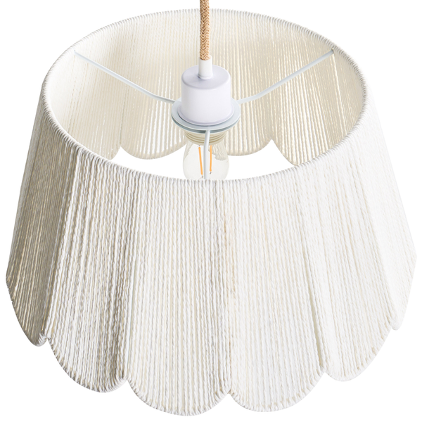 Hängelampe mit Lampenschirm aus Baumwollseil